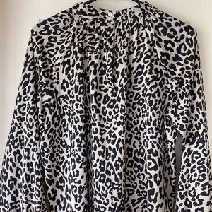 Loft silky leopard print tunic petite xs